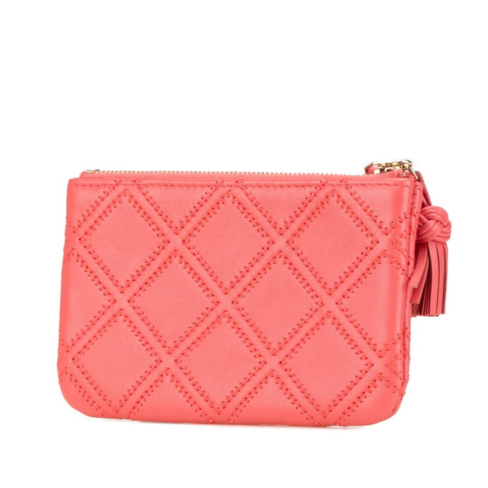 Chanel Coco Mark, Pink, Leather, wallet