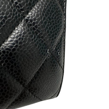 Chanel Coco Mark, Black, Leather, wallet