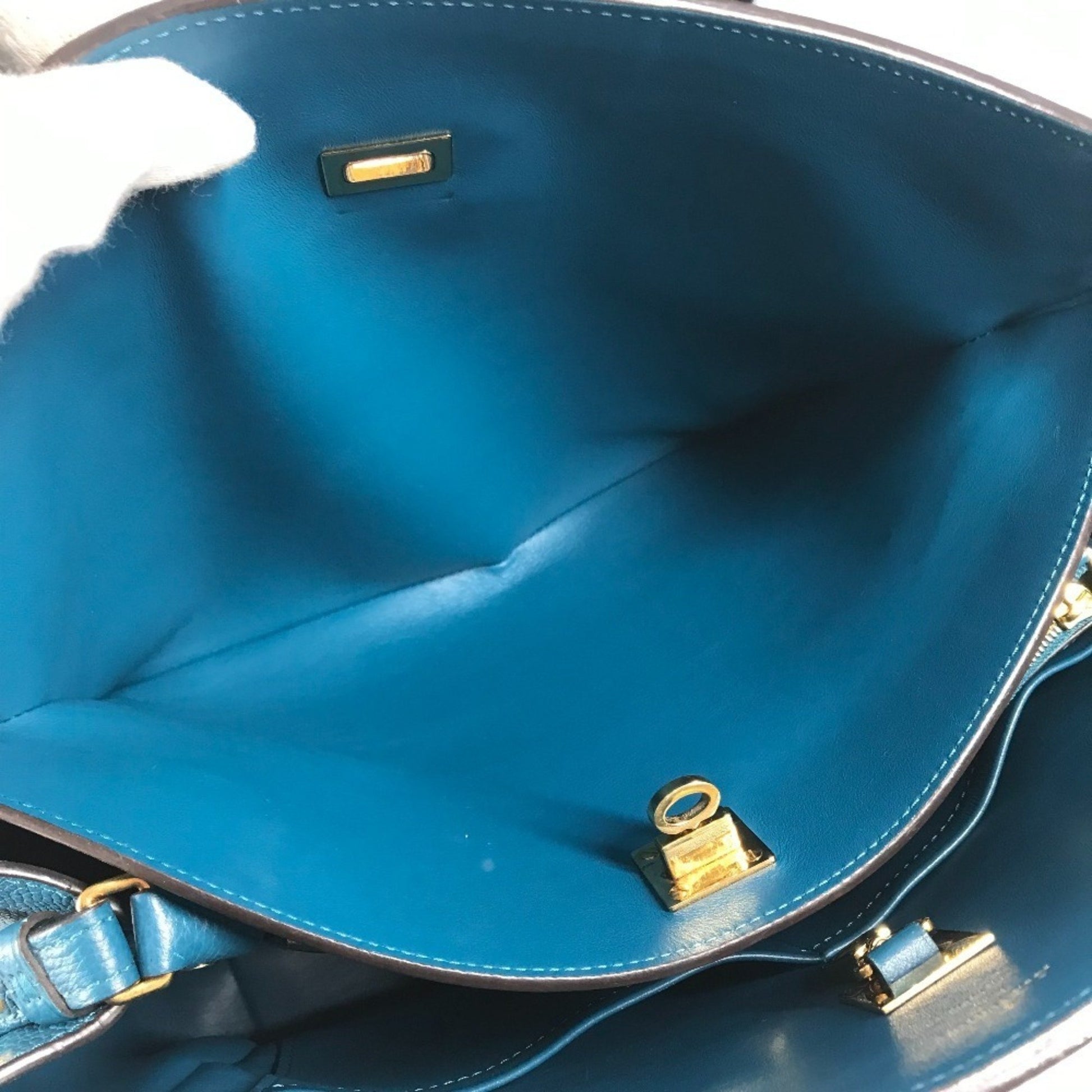 Louis Vuitton Milla, Blue, Leather, shoulder