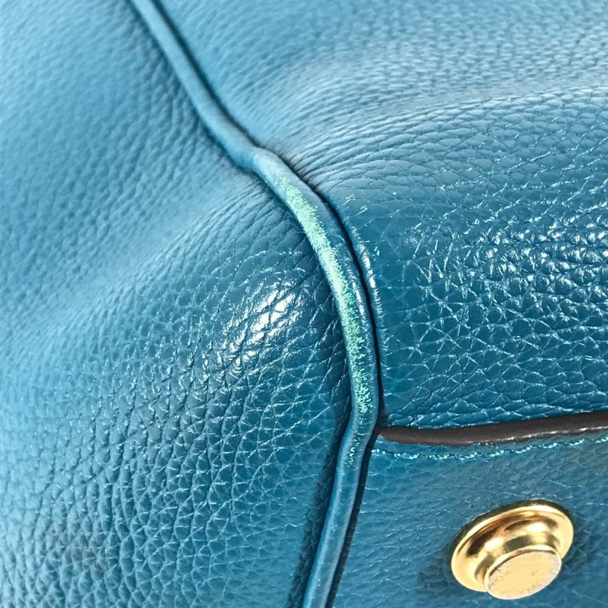 Louis Vuitton Milla, Blue, Leather, shoulder
