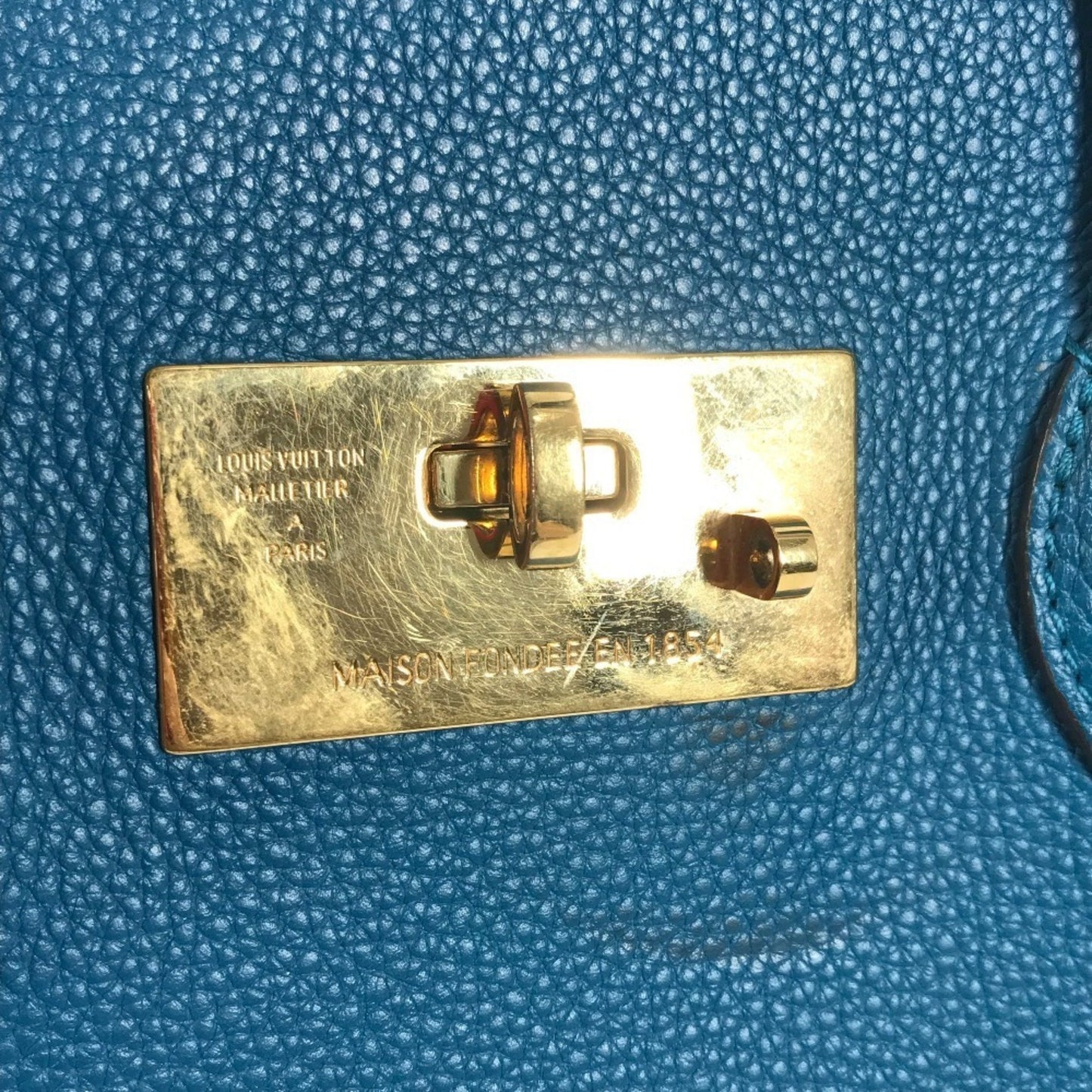 Louis Vuitton Milla, Blue, Leather, shoulder