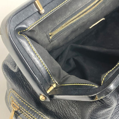 Louis Vuitton Suhali, Black, Leather, handbag