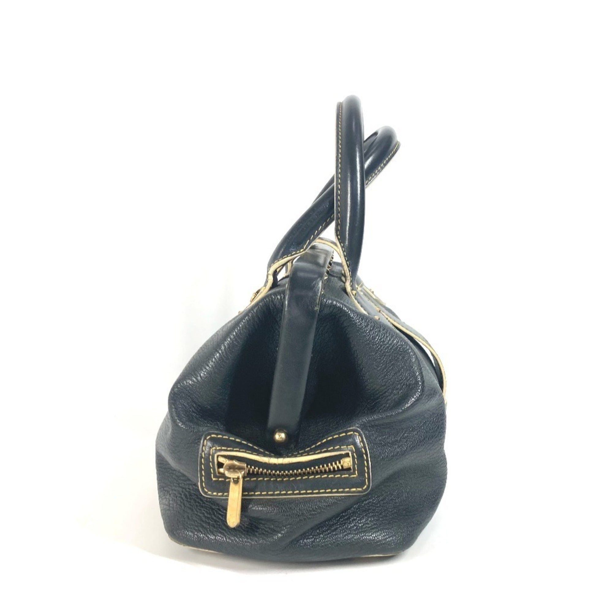 Louis Vuitton Suhali, Black, Leather, handbag