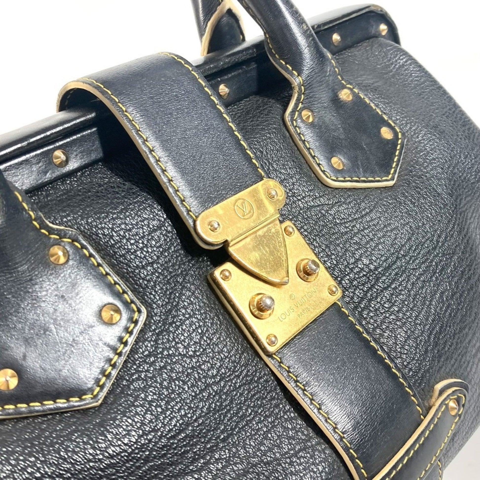 Louis Vuitton Suhali, Black, Leather, handbag