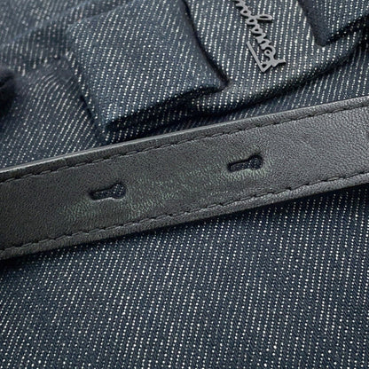 Salvatore Ferragamo Viva bow, Navy, Denim - Jeans, shoulder