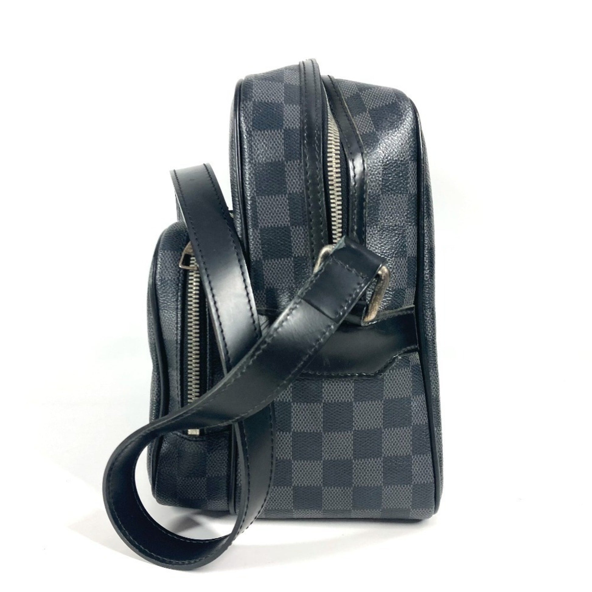 Louis Vuitton Leoh, Black, Canvas, shoulder