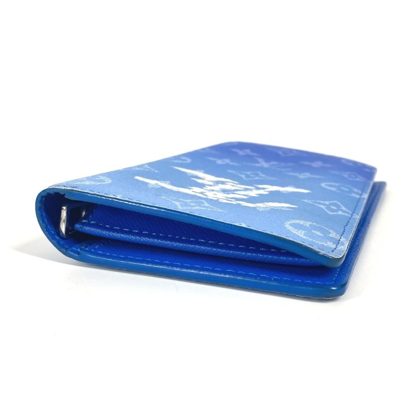 Louis Vuitton Brazza, Blue, Canvas, wallet