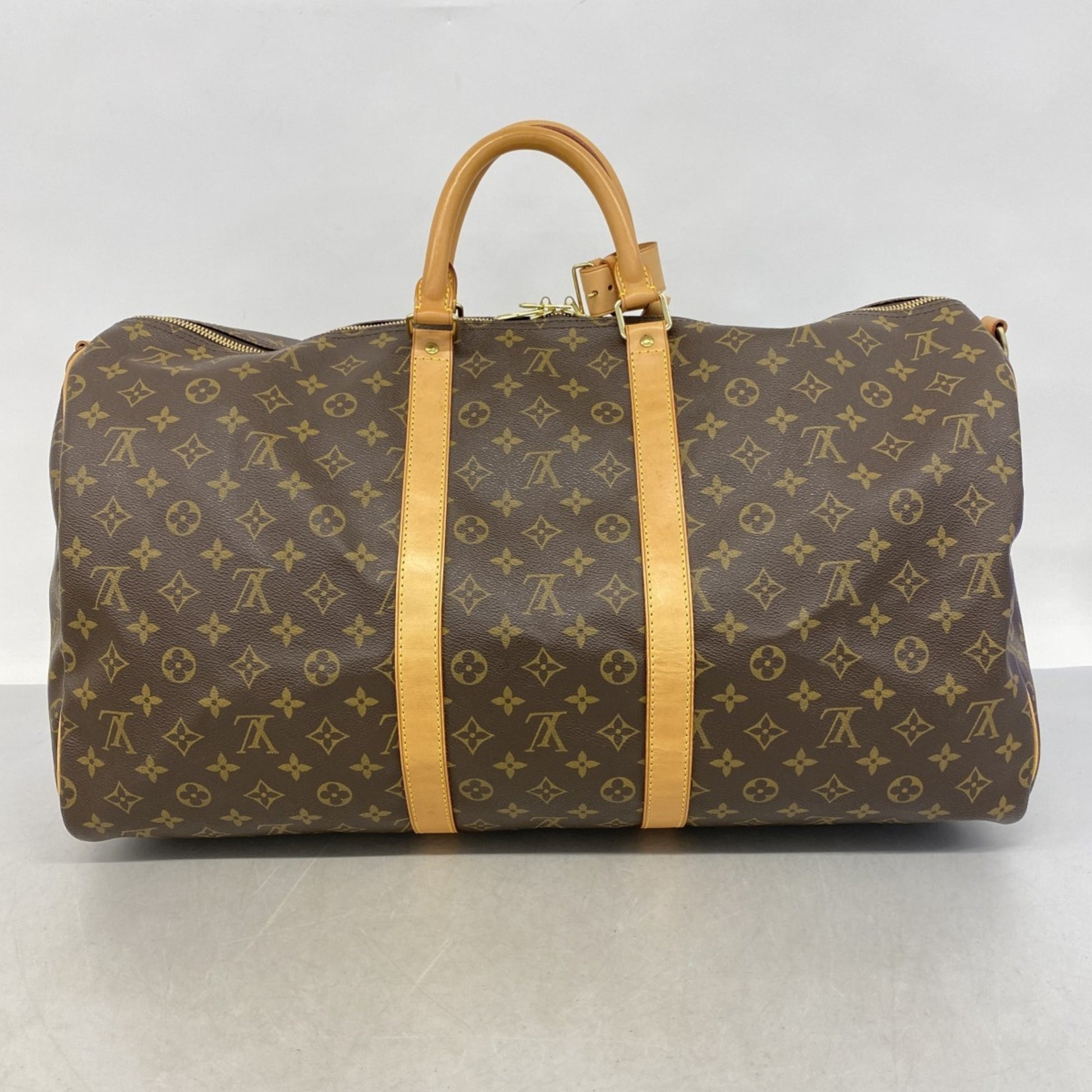 Louis Vuitton Keepall Bandouliere 55, Brown, Canvas, travel