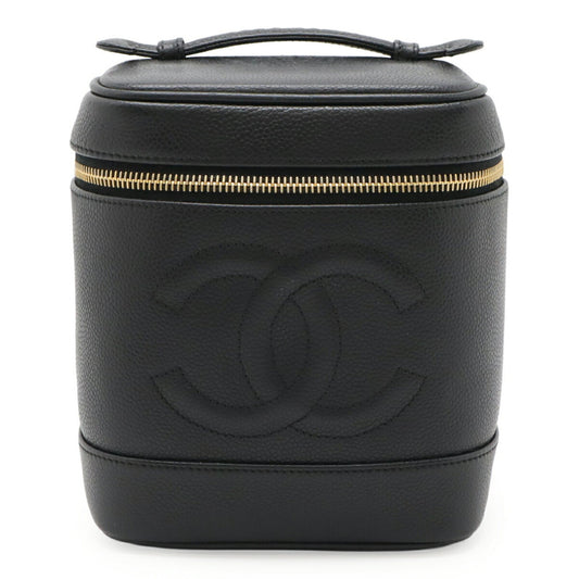 Chanel Vanity, Black, Leather, handbag