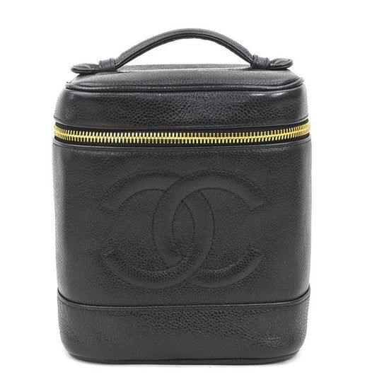 Chanel Vanity, Black, Leather, handbag