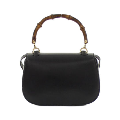 Gucci Bamboo, Black, Leather, handbag