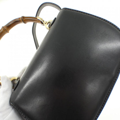 Gucci Bamboo, Black, Leather, handbag