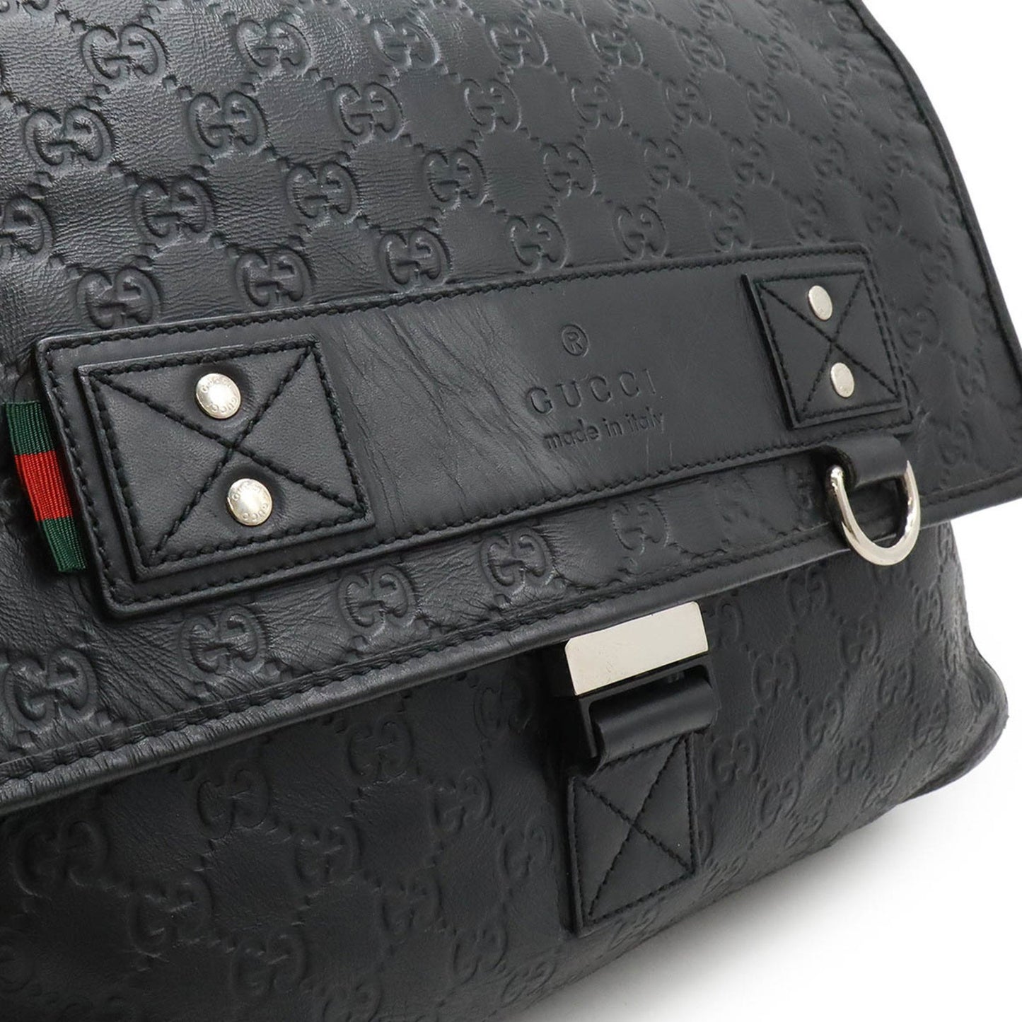 Gucci Guccissima, Black, Leather, shoulder
