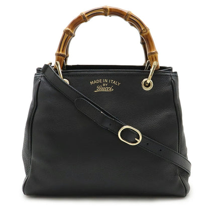 Gucci Bamboo, Black, Leather, handbag
