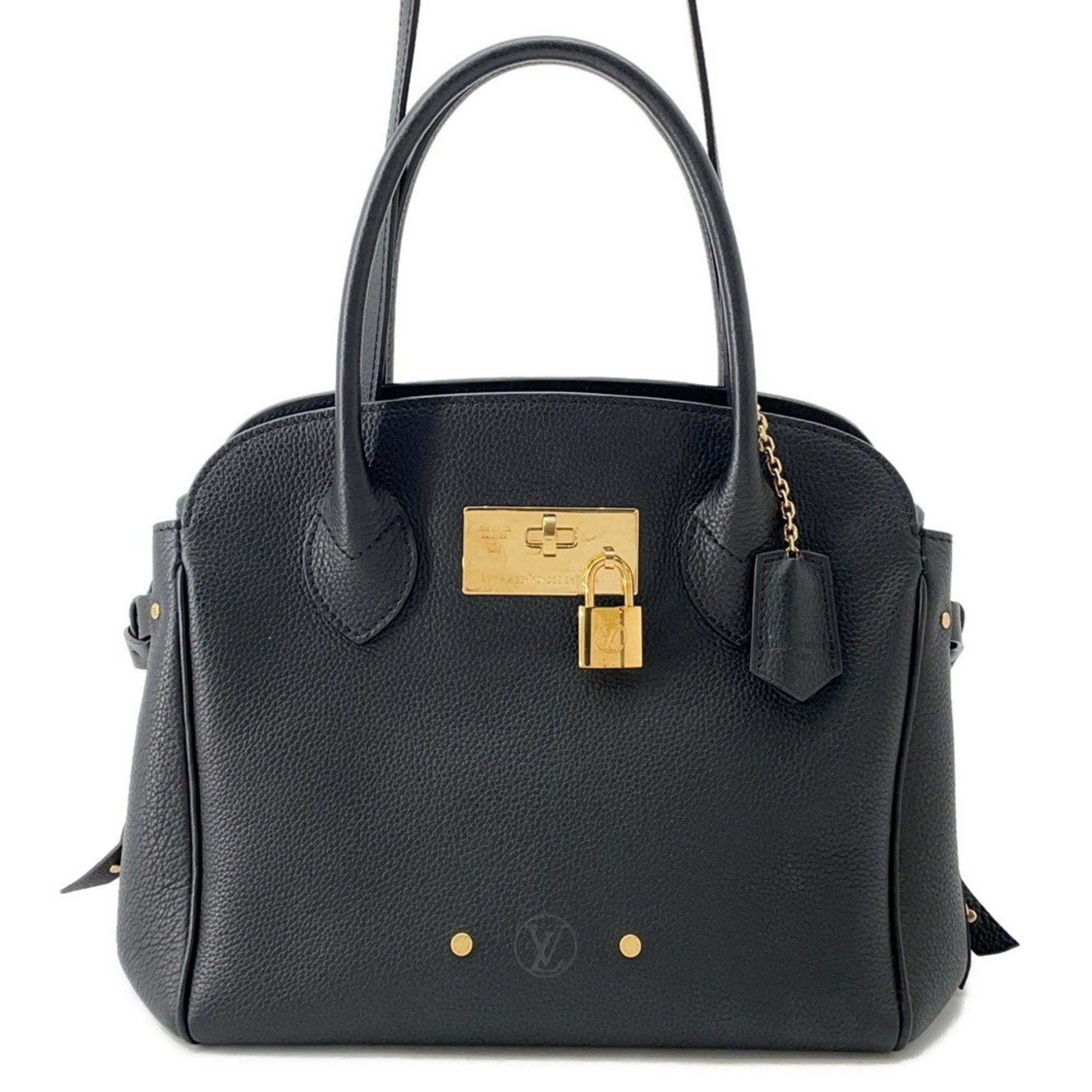 Louis Vuitton Milla, Black, Leather, handbag