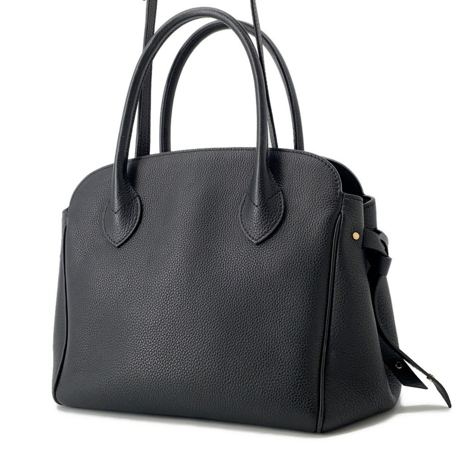 Louis Vuitton Milla, Black, Leather, handbag
