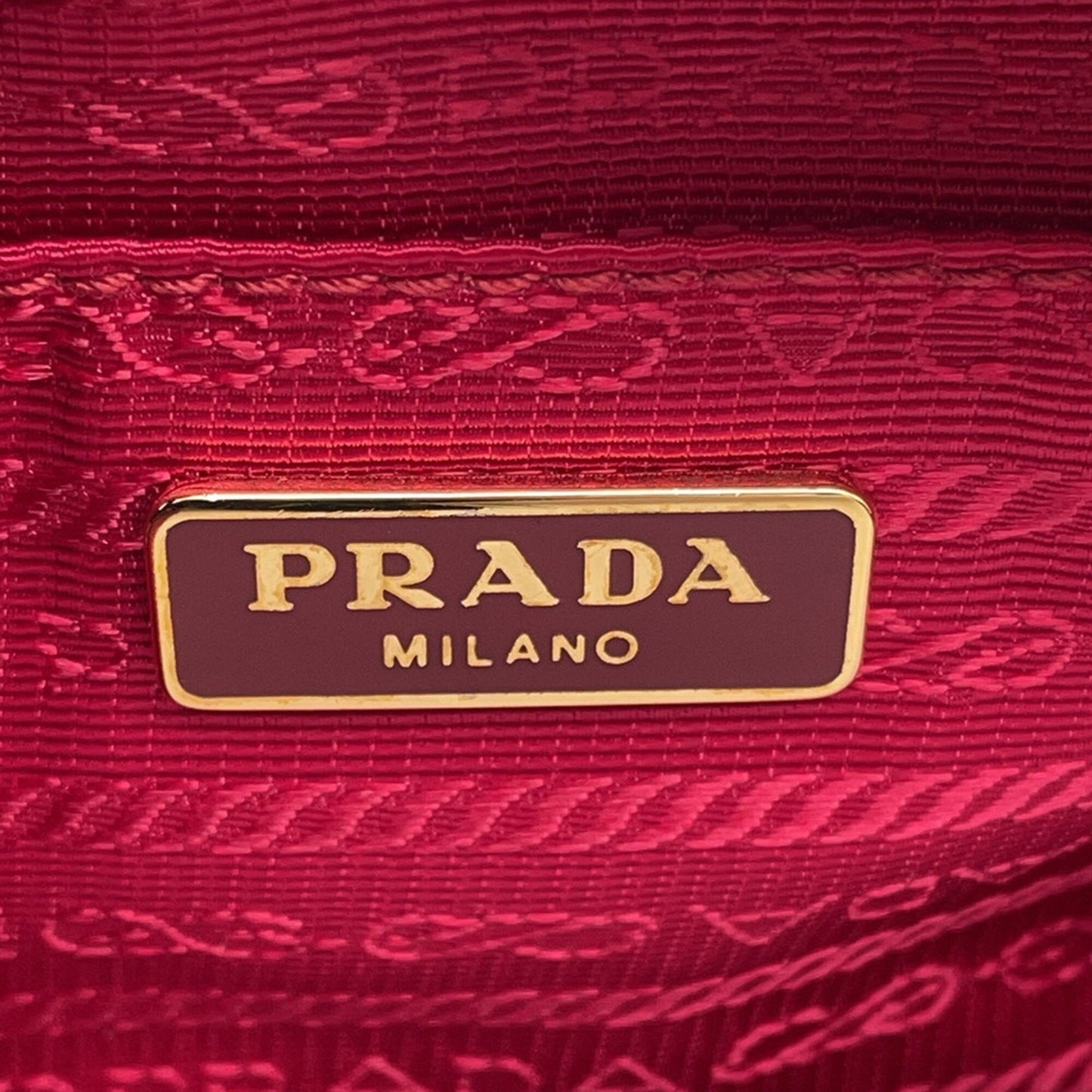 Prada Ribbon, Red, Leather, shoulder
