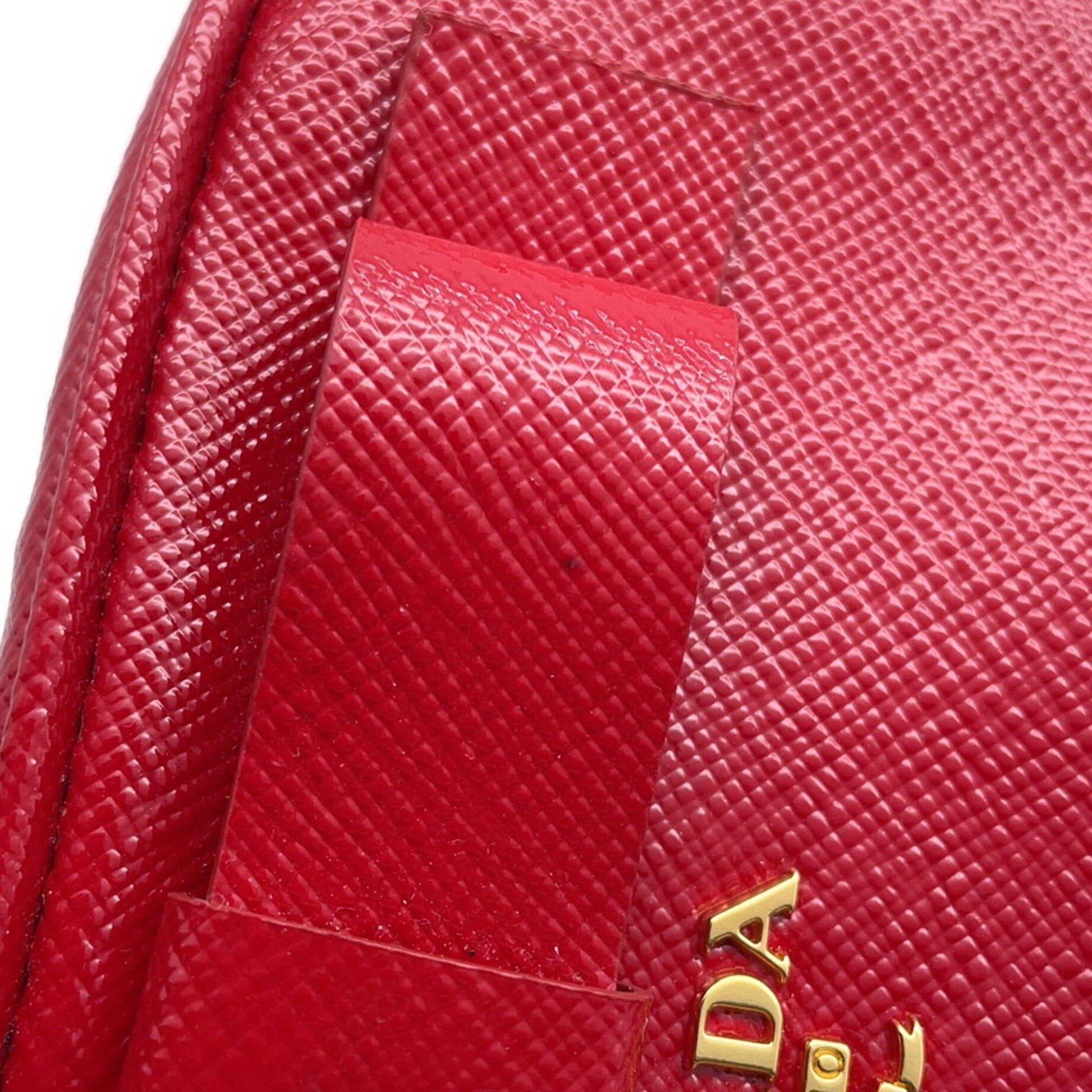 Prada Ribbon, Red, Leather, shoulder