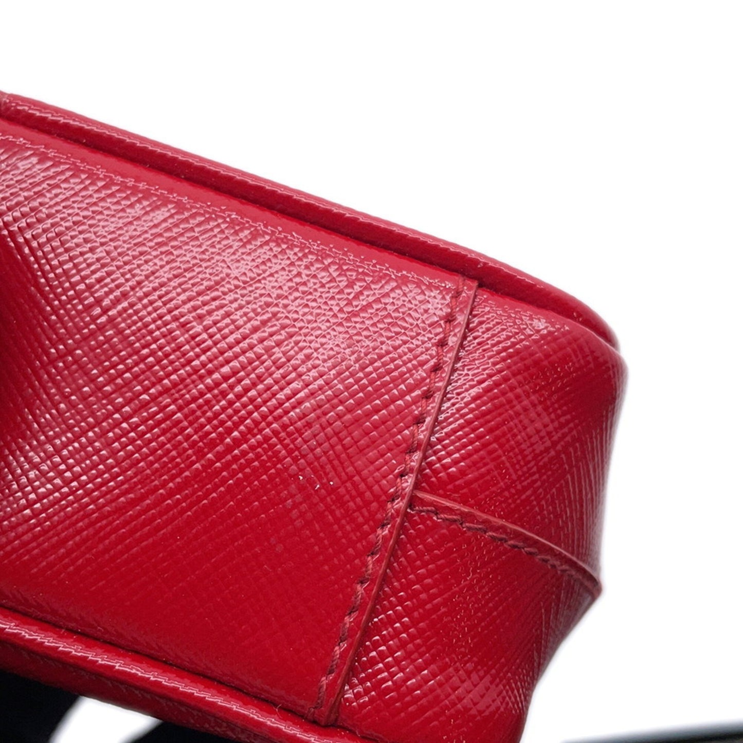 Prada Ribbon, Red, Leather, shoulder