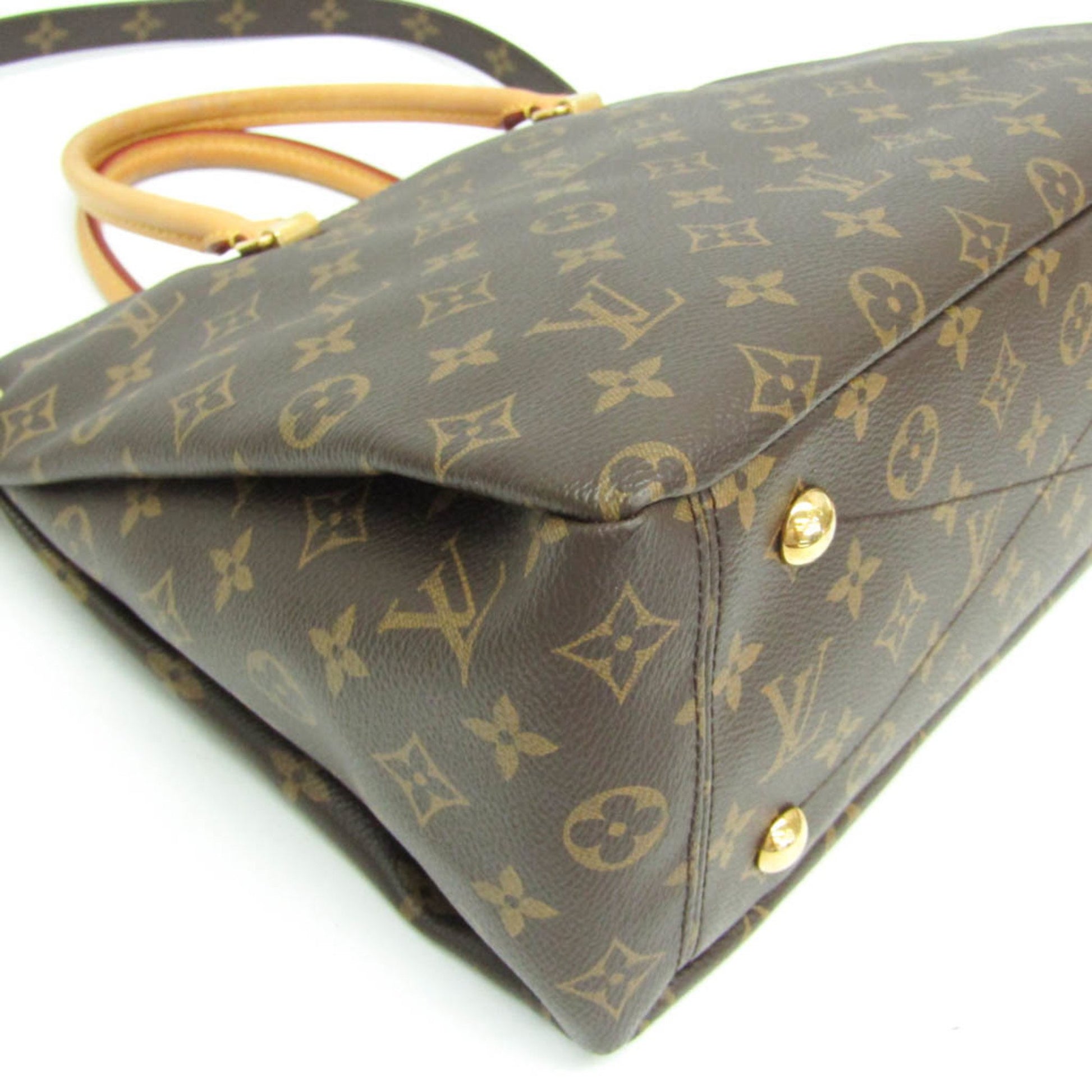 Louis Vuitton Pallas, Brown, Canvas, handbag