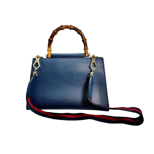 Gucci Nymphaea, Blue, Leather, handbag