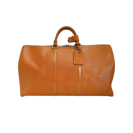 Louis Vuitton Keepall 50, Brown, Leather, travel