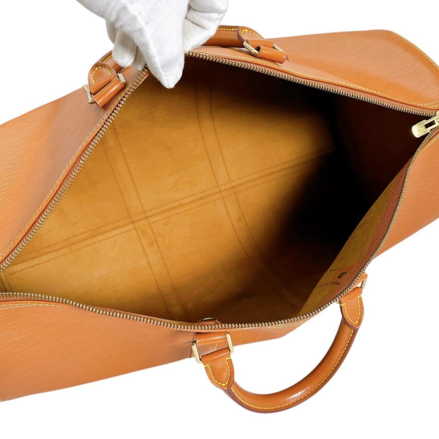 Louis Vuitton Keepall 50, Brown, Leather, travel