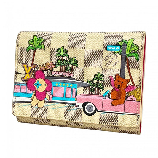 Louis Vuitton Victorine, White, Canvas, wallet
