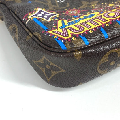 Louis Vuitton Mini Pochette Accessoires, Brown, Canvas, clutch