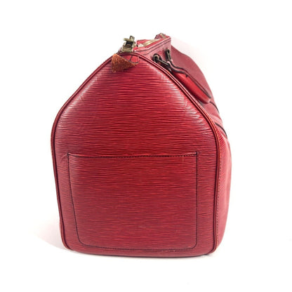 Louis Vuitton Keepall 50, Red, Leather, travel