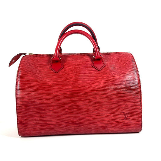 Louis Vuitton Speedy 30, Red, Leather, handbag