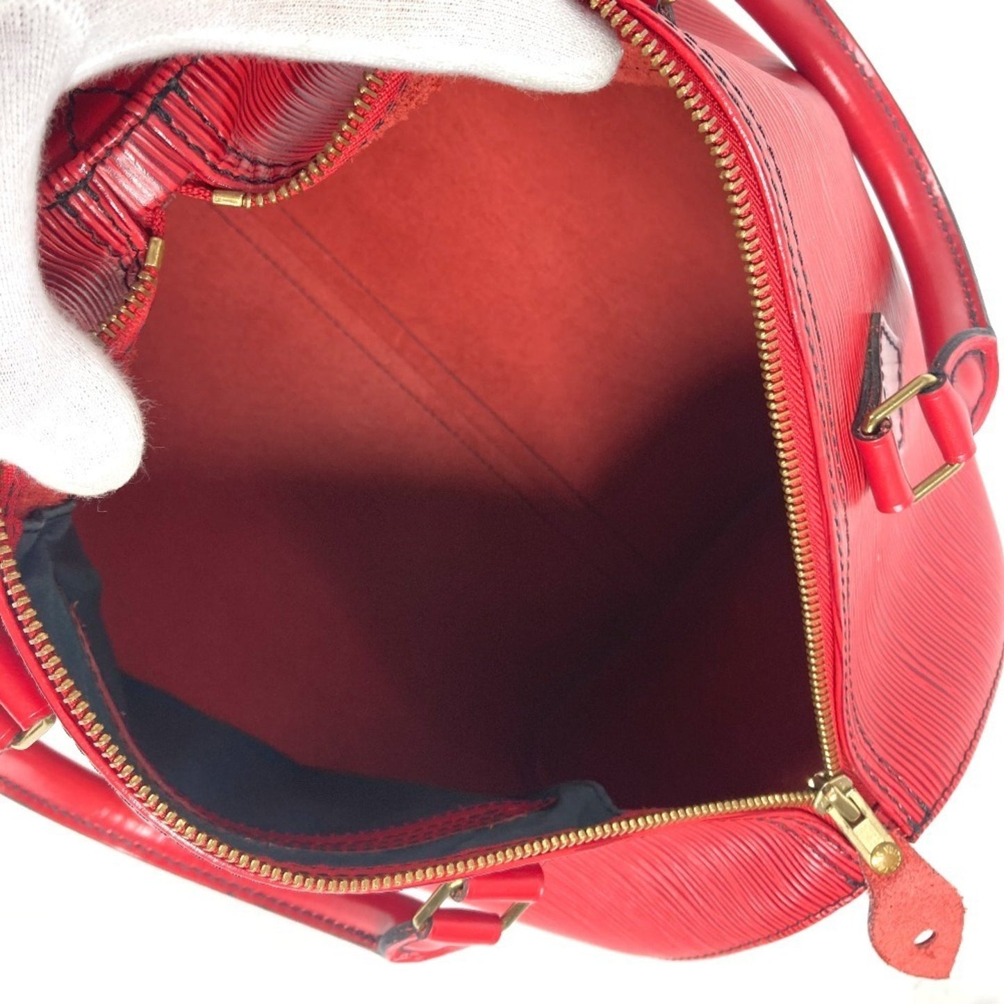 Louis Vuitton Speedy 30, Red, Leather, handbag