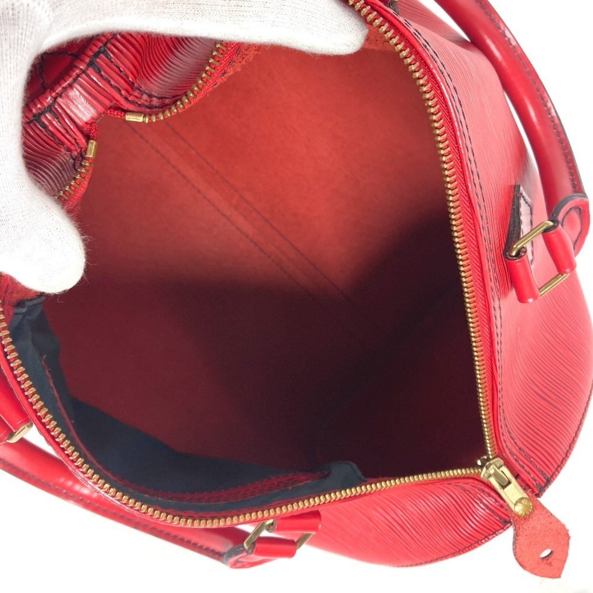 Louis Vuitton Speedy 30, Red, Leather, handbag