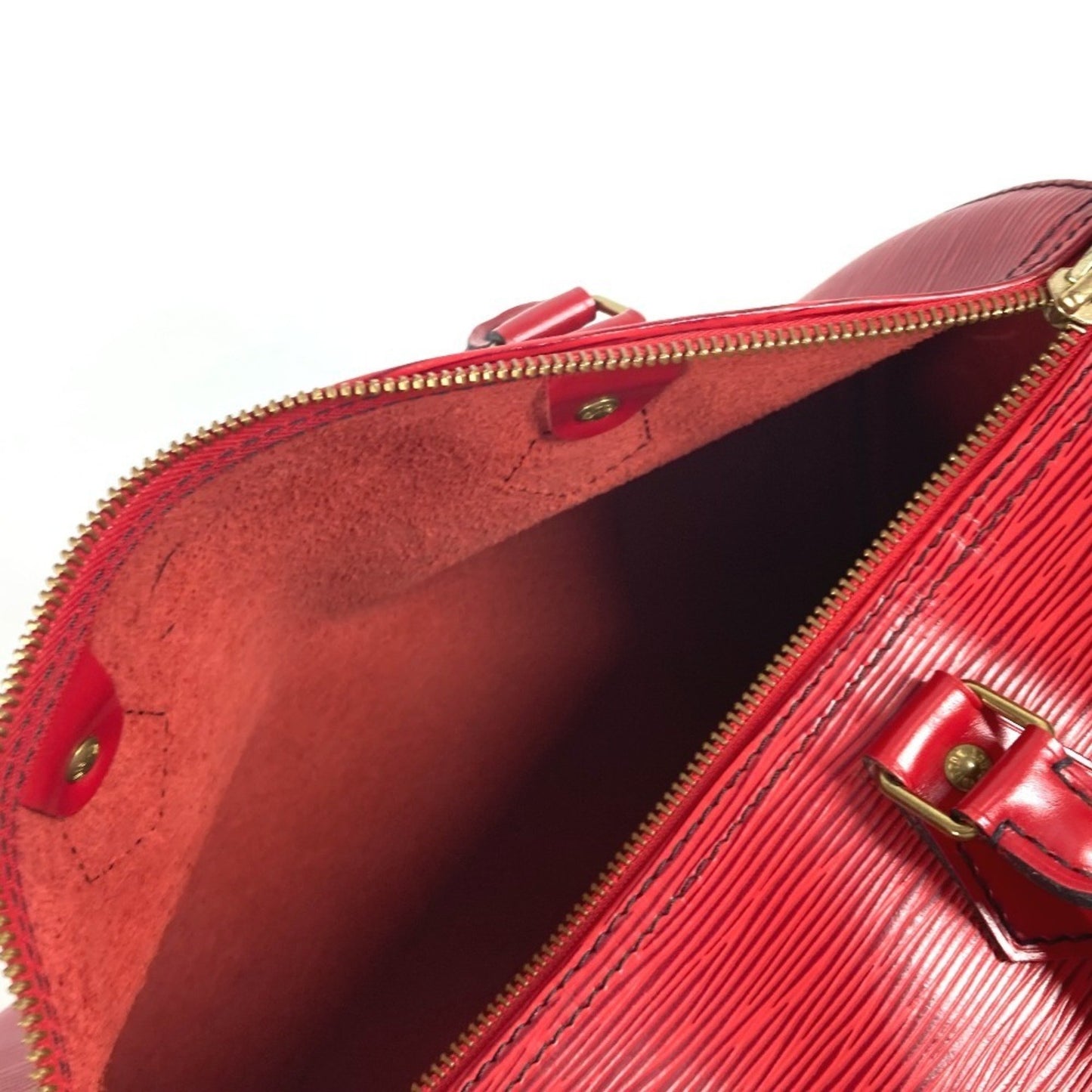 Louis Vuitton Speedy 30, Red, Leather, handbag