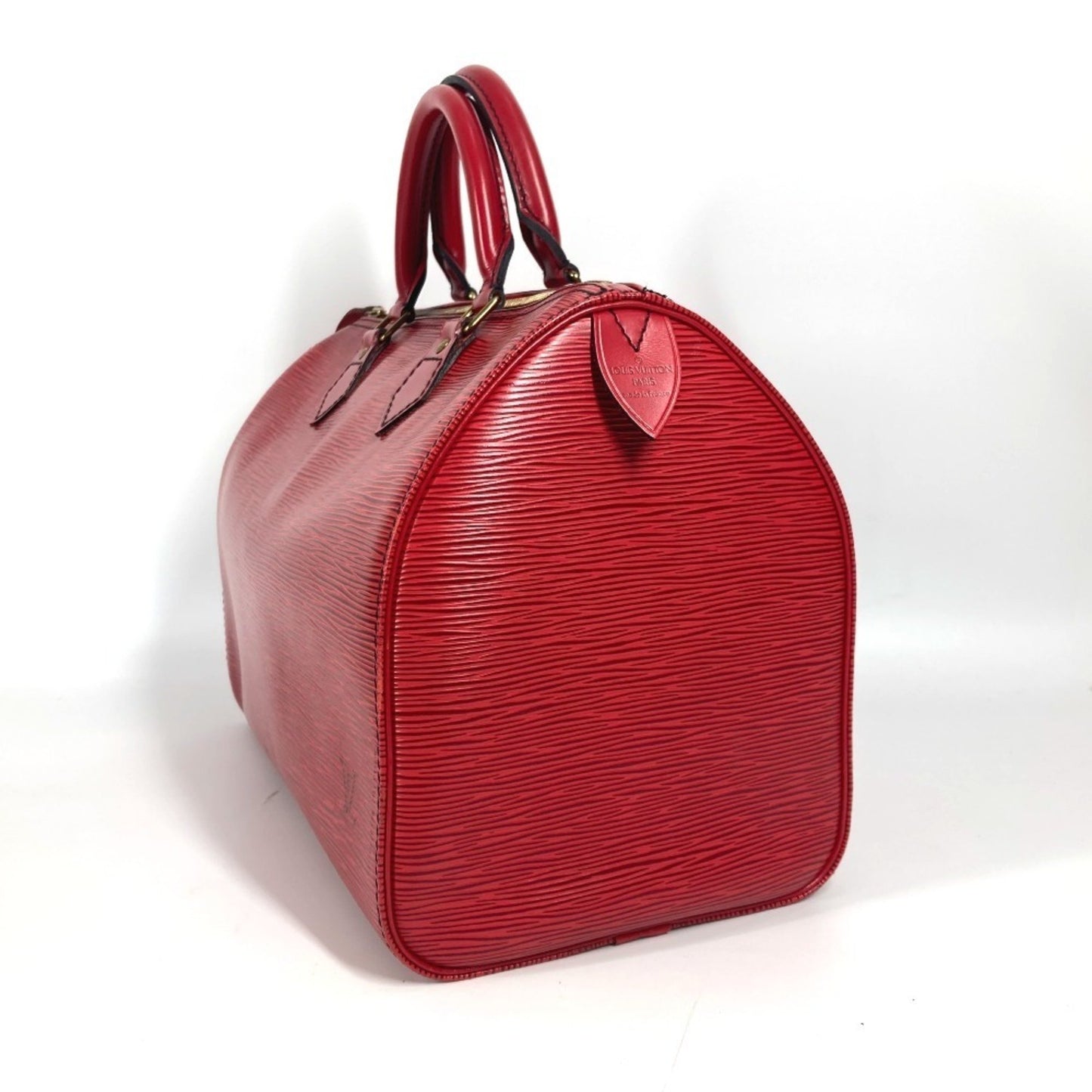 Louis Vuitton Speedy 30, Red, Leather, handbag