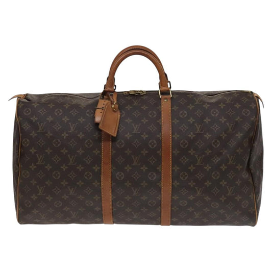 Louis Vuitton Keepall 60, Brown, Canvas, travel