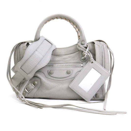 Balenciaga City, Grey, Leather, handbag