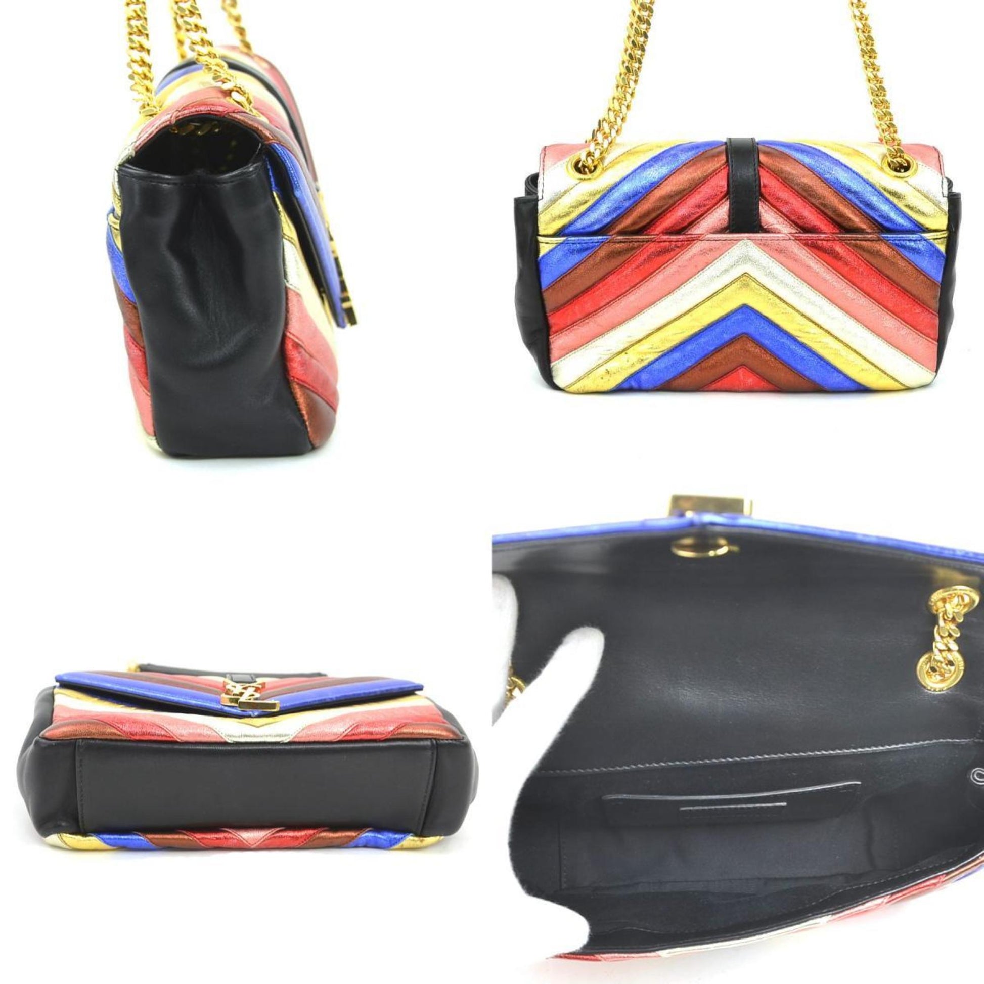 Saint Laurent Enveloppe, Black, Leather, shoulder