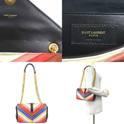 Saint Laurent Enveloppe, Black, Leather, shoulder