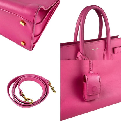 Saint Laurent Sac de jour, Pink, Leather, handbag