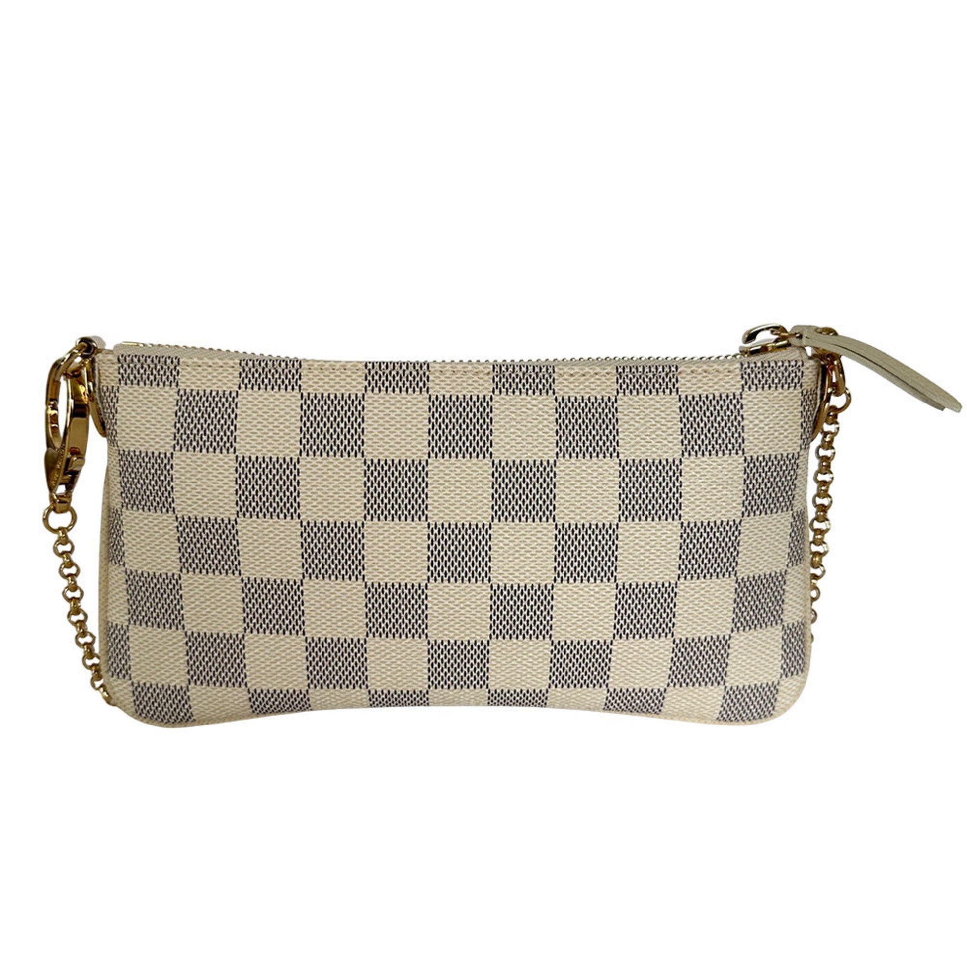 Louis Vuitton Milla, White, Canvas, clutch