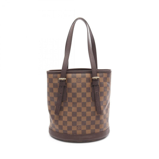 Louis Vuitton Bucket, Brown, "CANVAS, LEATHER", tote