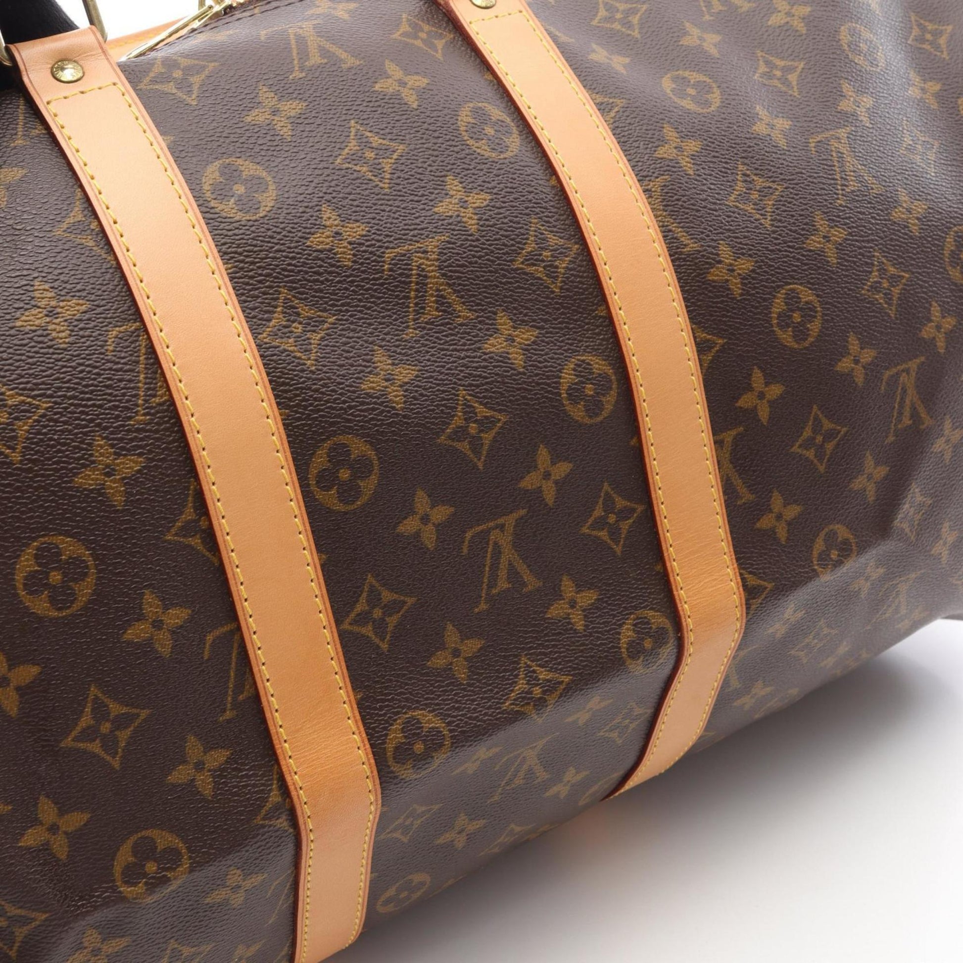 Louis Vuitton Keepall 55, Brown, Canvas, travel