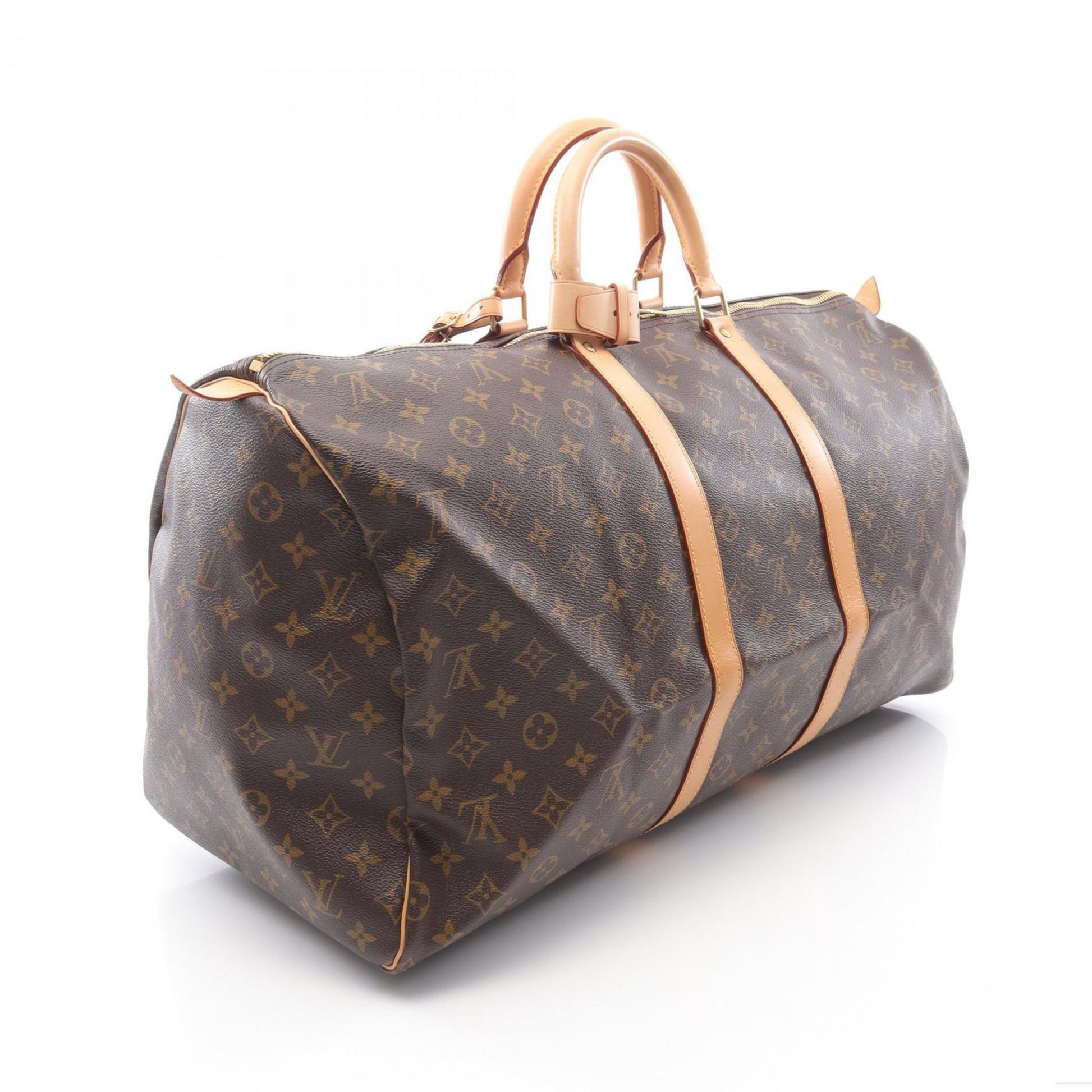 Louis Vuitton Keepall 55, Brown, Canvas, travel