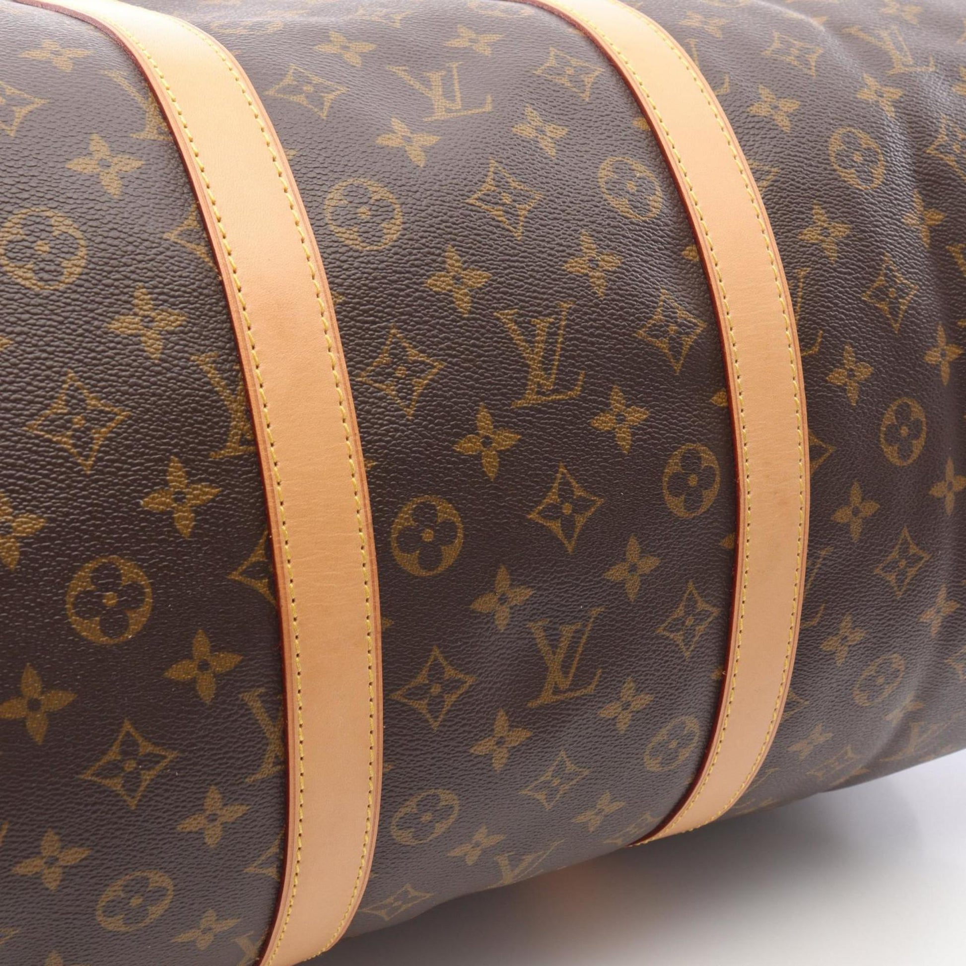 Louis Vuitton Keepall 55, Brown, Canvas, travel