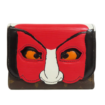 Louis Vuitton Kabuki, Red, "CANVAS, LEATHER", wallet