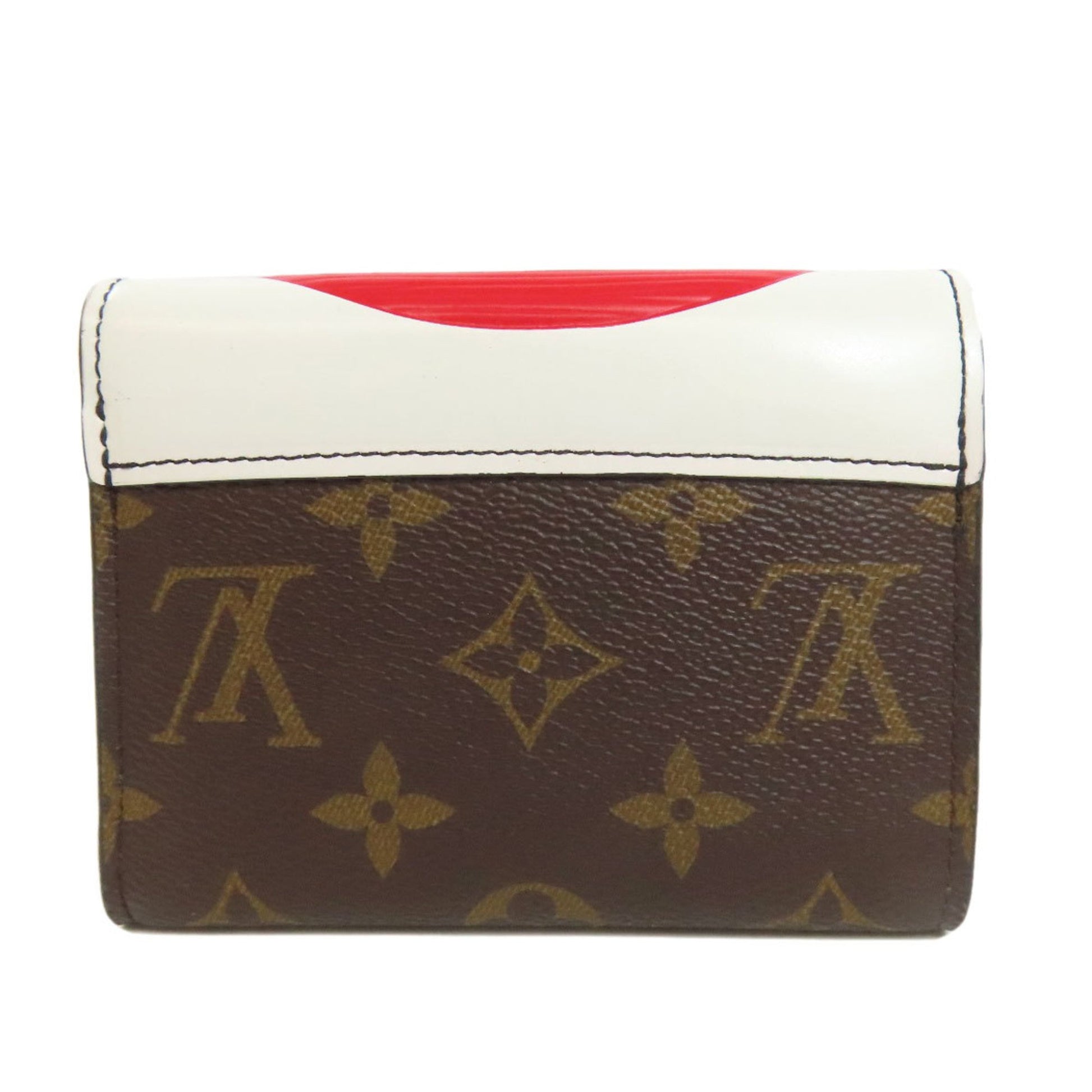 Louis Vuitton Kabuki, Red, "CANVAS, LEATHER", wallet
