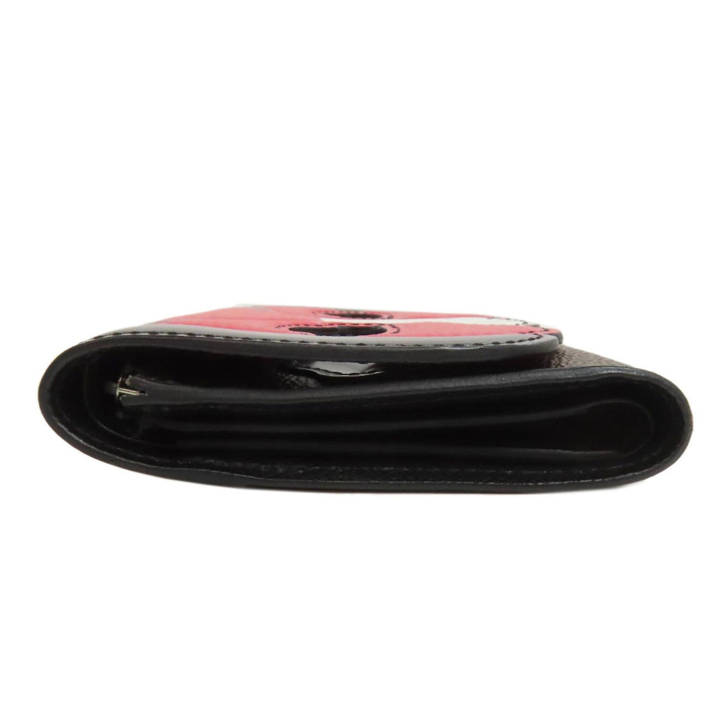 Louis Vuitton Kabuki, Red, "CANVAS, LEATHER", wallet