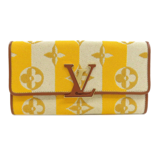 Louis Vuitton Capucines, Yellow, Canvas, wallet