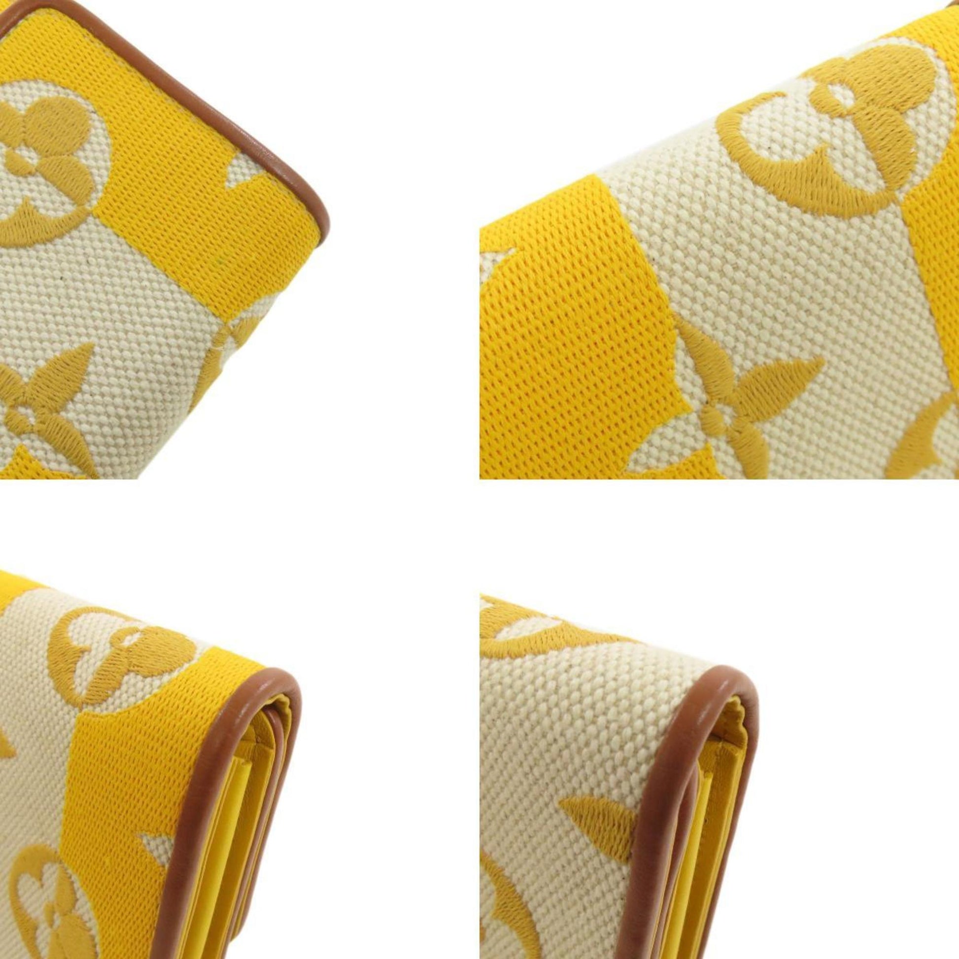 Louis Vuitton Capucines, Yellow, Canvas, wallet
